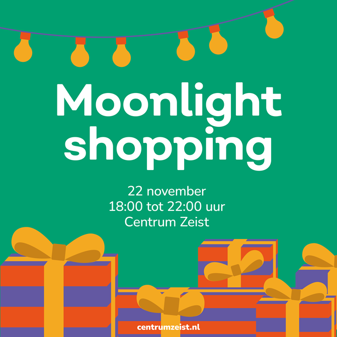 Affiche van de Moonlight Shopping koopavond in Zeist