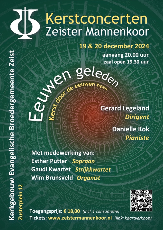 Affiche van het kerstconcert van het Zeister Mannenkoor 2024