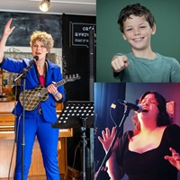 Drie artiesten die optreden tijdens het Open Podium in november in het Torenlaan Theater in Zeist