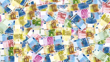 Briefjes papiergeld euros