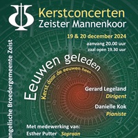 Affiche van het kerstconcert 2024 van het Zeister Mannenkoor